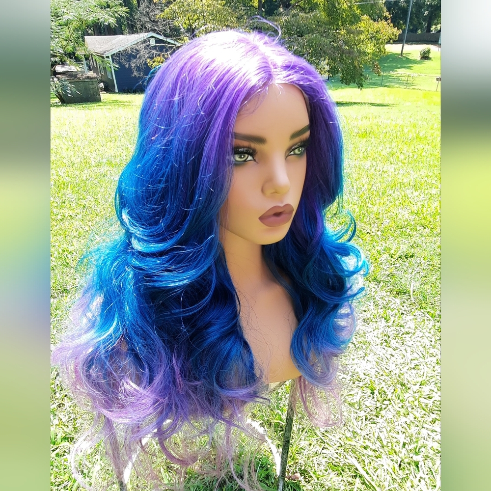 3 tone layered blue purple ombre